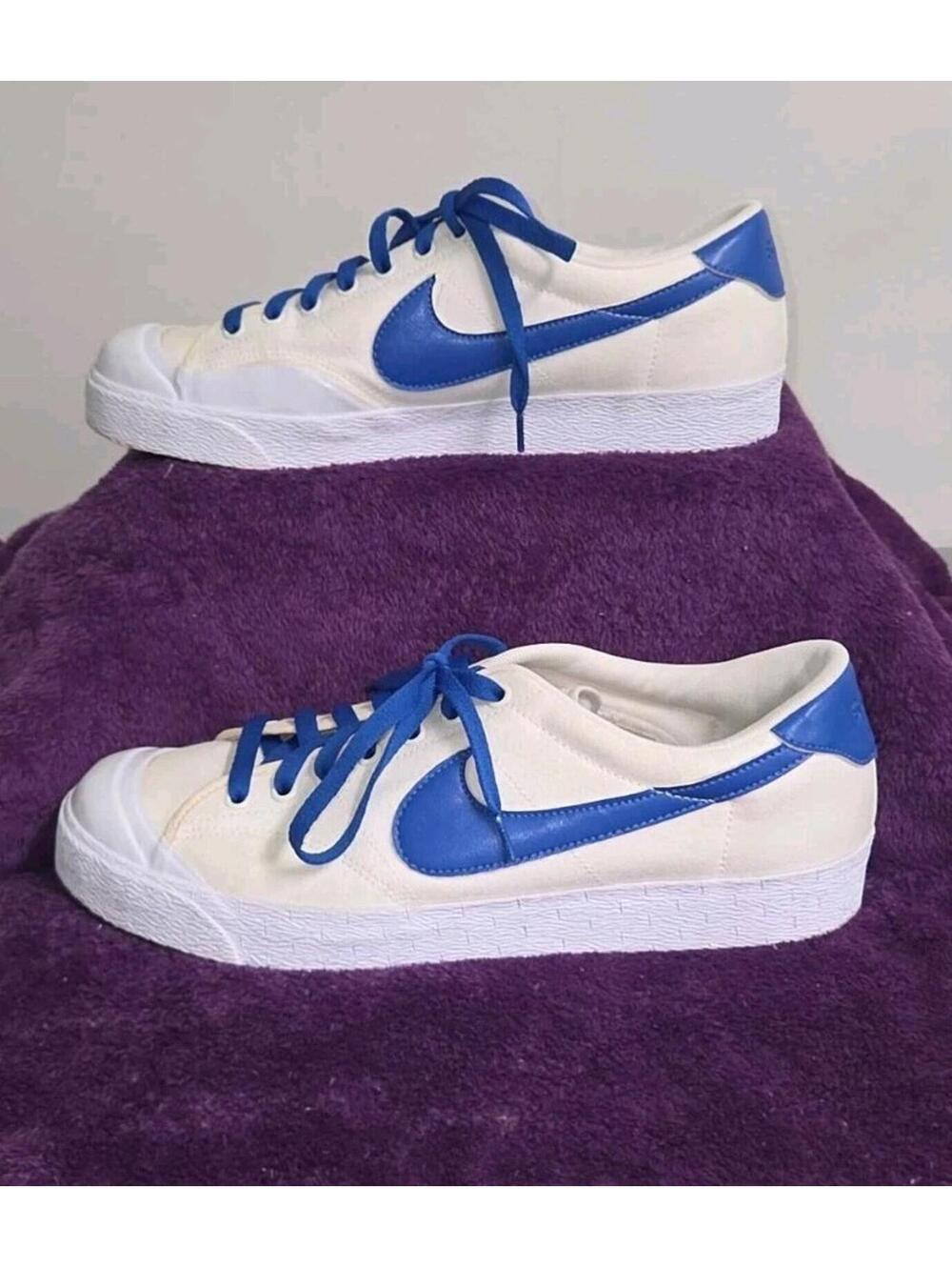 RARE 2011 Nike 6.0 Capri SI White Blue Men's Canvas Retro Skate Shoes Sz 12